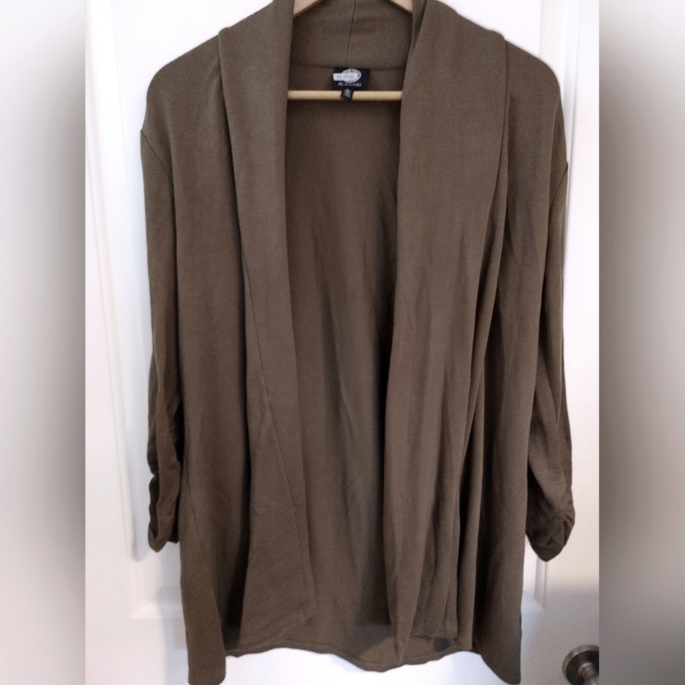 Bobeau Dark Olive Green Soft Cardigan ~ Size L